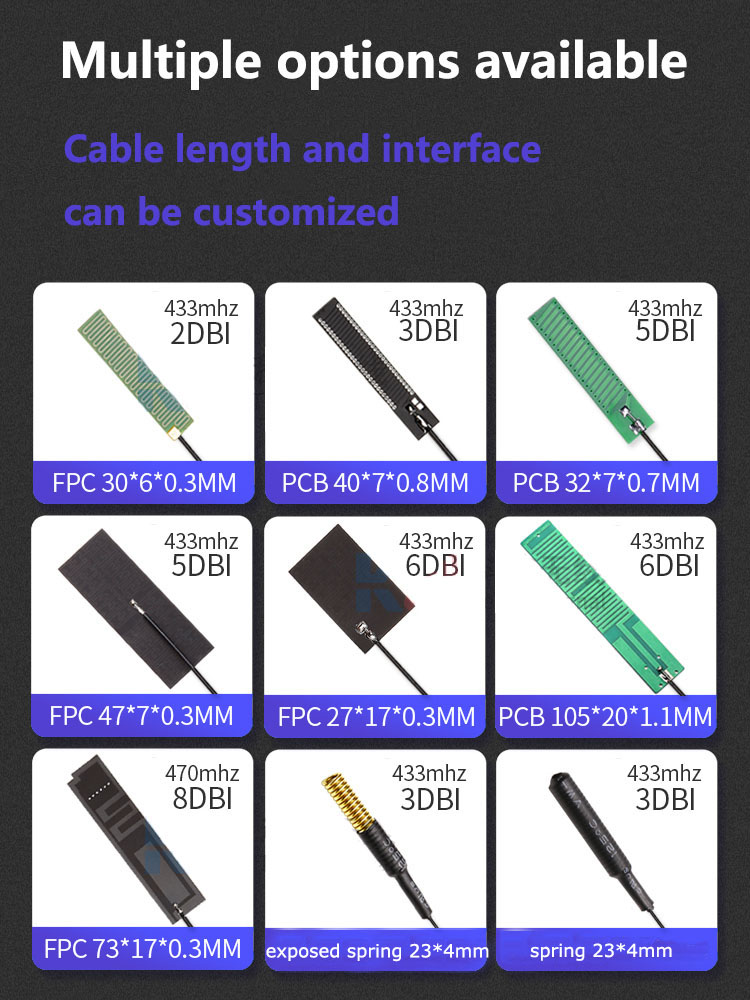 2 stücke 433MHz interne Antenne Lora Singal Verstärker eingebaute Feder fpc PCB Patch Antenne 8dbi Booster für drahtlose Daten modul