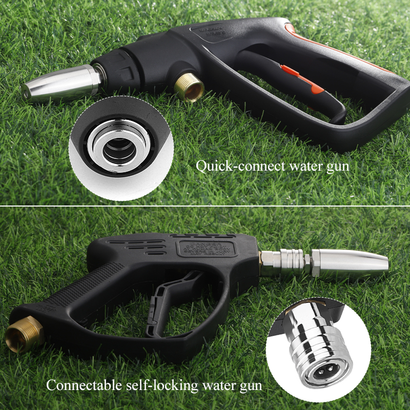 Car Wash Accessories High Pressure Water Gun Nozzle Stainless Steel Lotus Nozzle 360° Rotating Rust Removing Quick Connector