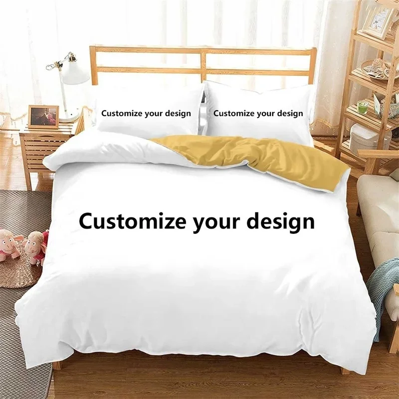 Juego de cama personalizado con estampado 3D, funda nórdica personalizada de microfibra con fundas de almohada, tamaño doble, Queen, King, cualquier tamaño de imagen