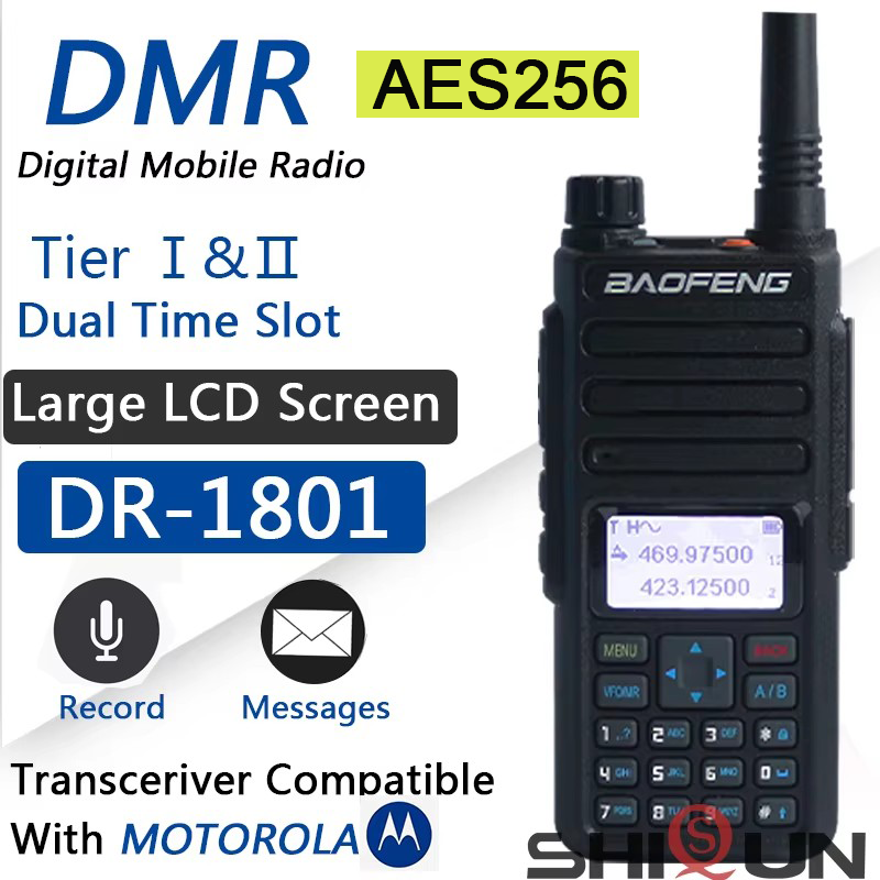 Baofeng DR-1801UV AES256 Verschlüsselung Long Range DMR Digital/Analog Walkie Talkie Tier I Tier II Dual Time Slot DR-1801 Amateurfunk