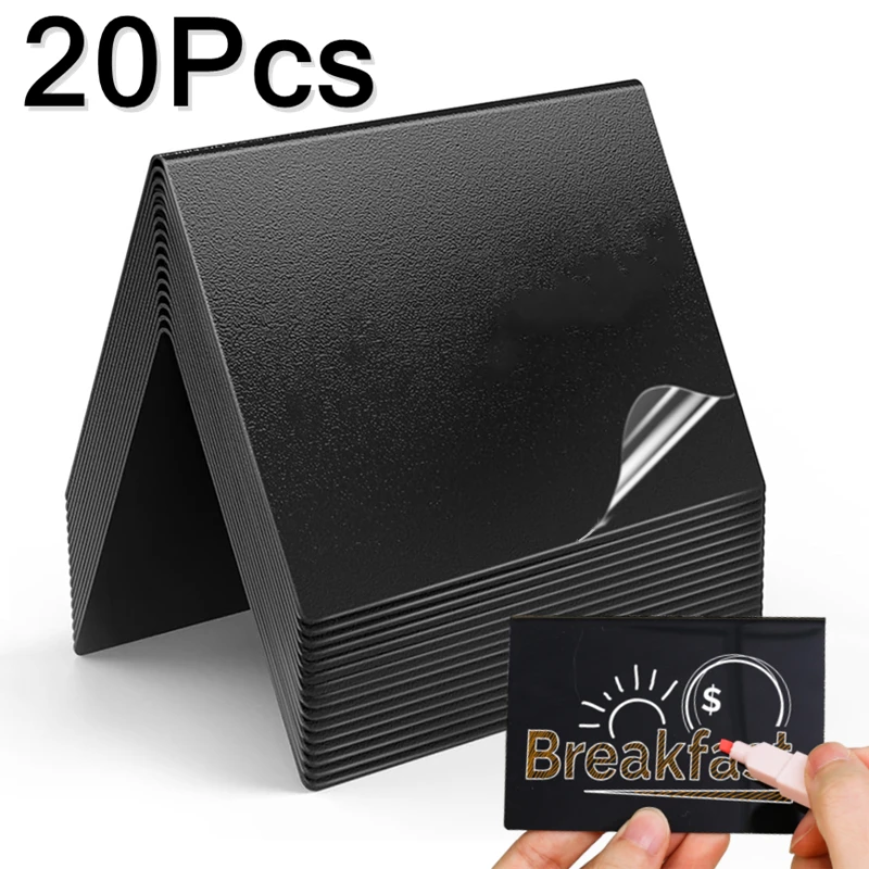 5-20Pcs 4"x2.6" PVC Mini Chalkboard Signs for Chalk Sign for Food Party Buffet Table Sign Erasable Chalkboard For Wedding Bakery