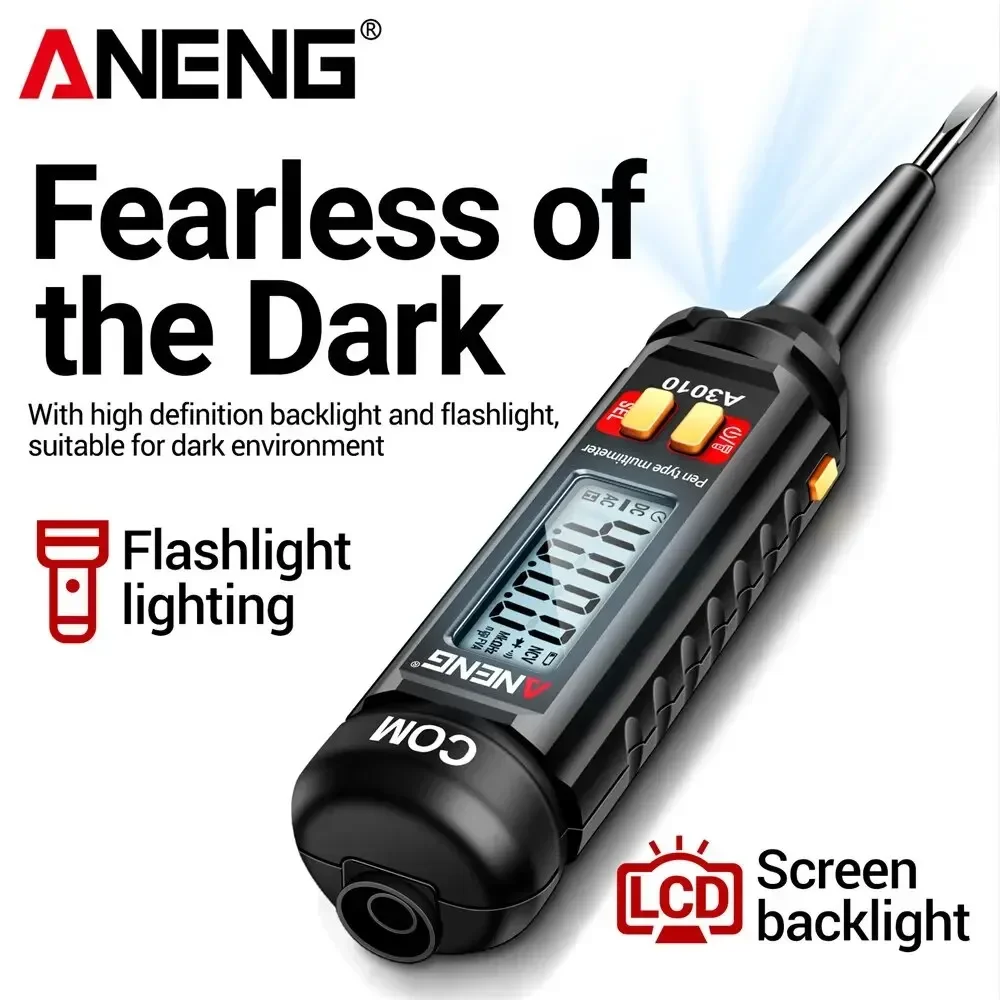 ANENG A3010 Pen Type Multimeter 4000 Counts Smart Dual Use NCV Voltage Sensing Backlight Digital Automatic Ranking Tools