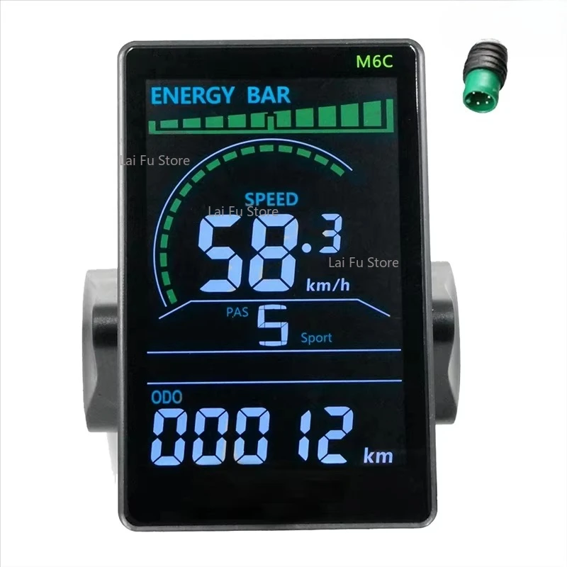 M6C Elektrofahrrad LCD-Display Messgerät 24V-60V E Scooter LCD-Panel Farbbildschirm mit USB für Mountainbike (5PIN)