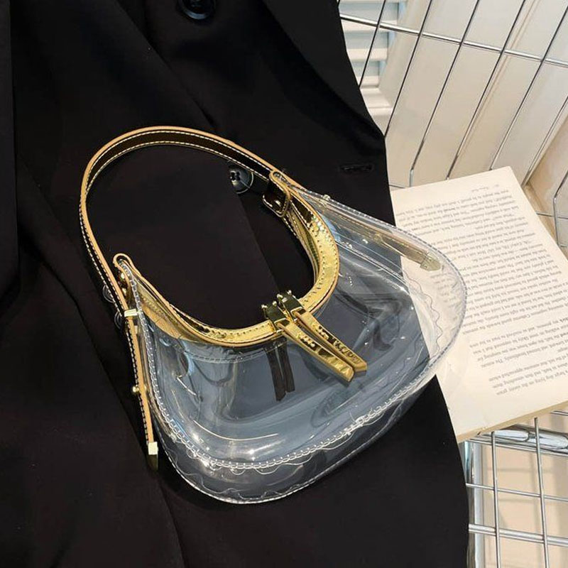 2025 verão avançado sensorial axilas saco para mulheres prata transparente geléia saco mini moda saco