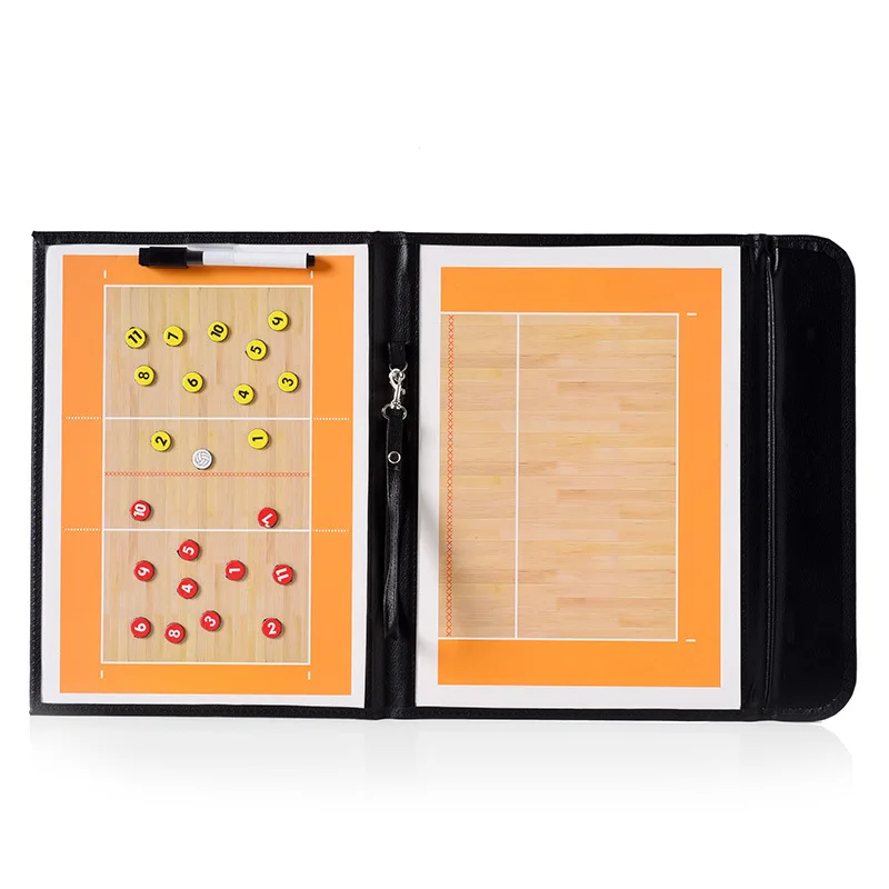 2 In 1 Opvouwbaar Volleybalbord Coaching Klembord Met Markeerstift Magnetische Tactische Notebook Spel Training Apparatuur
