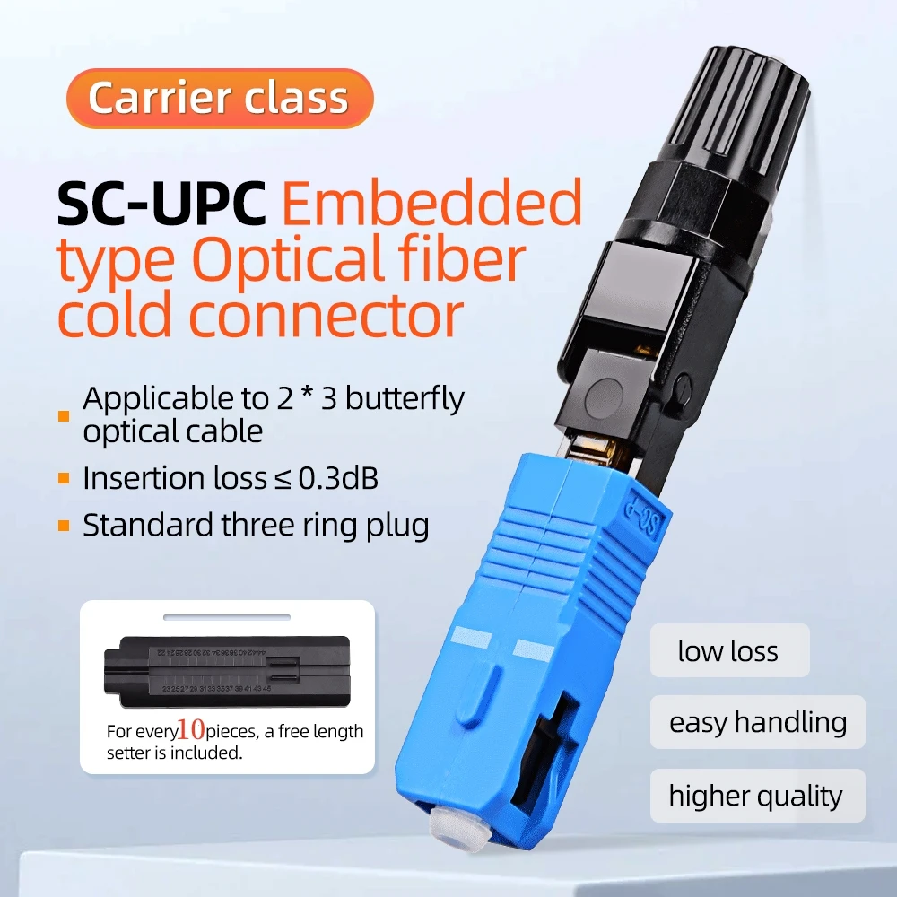 Natalink SC UPC Embedded Optic Fiber Quick Connector for FTTH Reusable Fusion Fiber Optical Cold Coupler Adapter Connect Tools