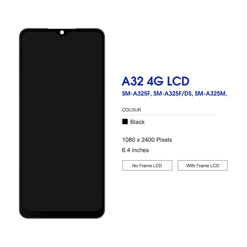 ทดสอบ 100% สําหรับ Samsung Galaxy A32 4G A325 A325F SM-A325M SM-A325F/DS จอแสดงผล LCD Touch Screen Digitizer Assembly เปลี่ยน