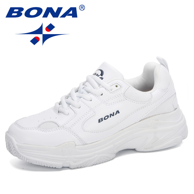 BONA นักออกแบบใหม่รองเท้าผ้าใบสีขาวผู้หญิงรองเท้า Vulcanize รองเท้าผู้หญิงสบายๆ Zapatillas Mujer ยุโรปขนาดแพลตฟอร์ม