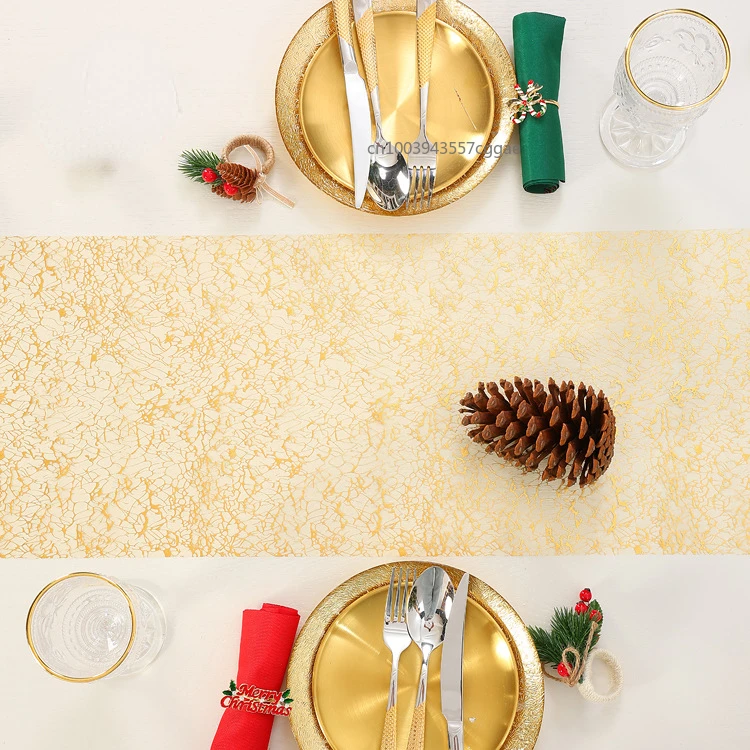 Glitter Metallic Table Runner,Polyester Gold/Rose Gold Table Runner Roll Dining Table Decor for Party Birthday Wedding