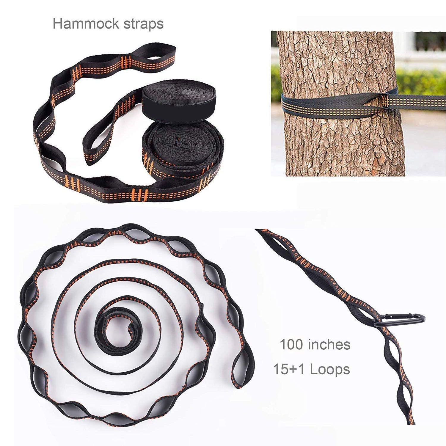 9.5ft length Belts with 2PCS of Hammock Straps and Belts Parachute Hamac Garden Rope Hanging Hammac Tree 360cm Length straps