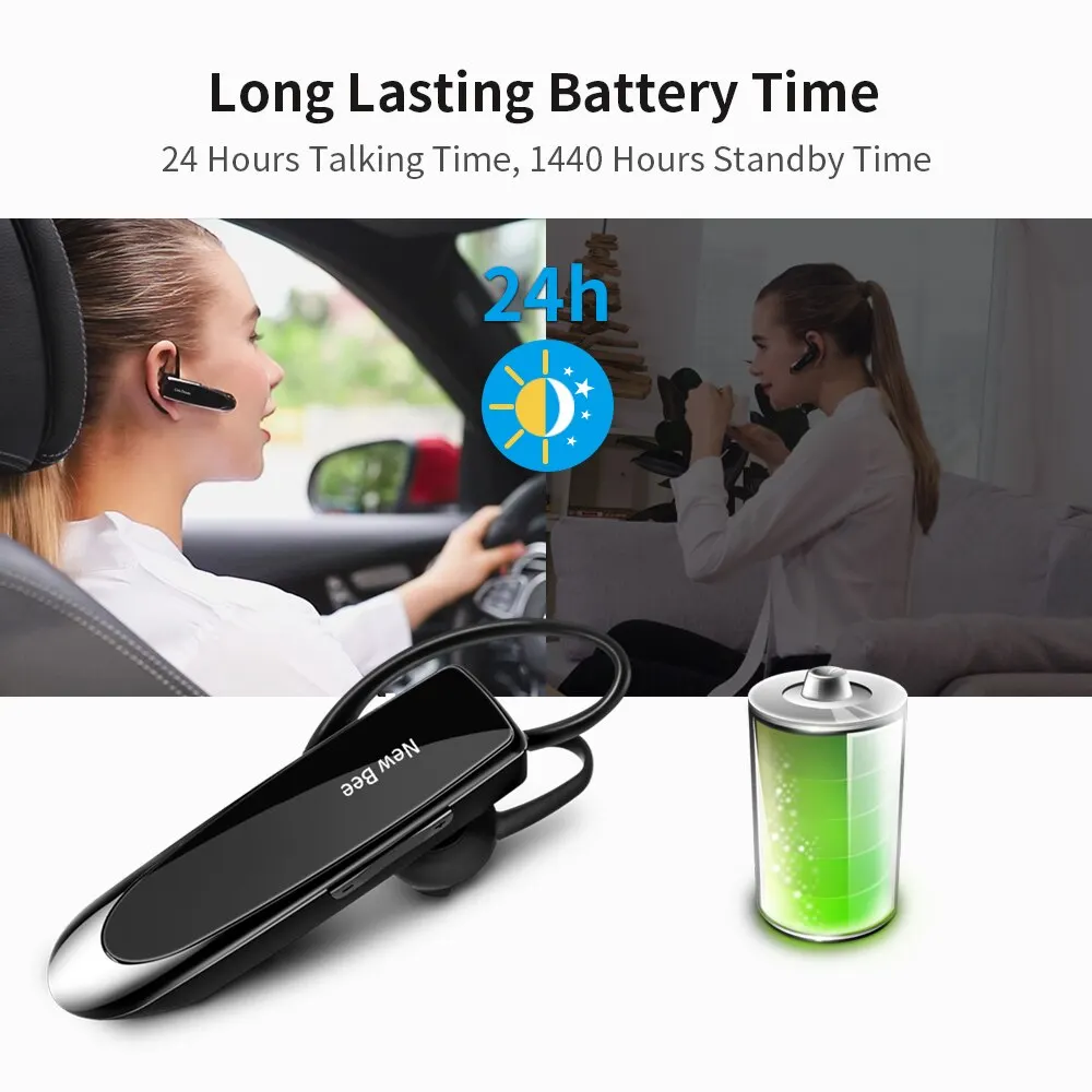 Nova abelha b41 sem fio bluetooth 5.0 fones de ouvido mãos-livres mini fone de ouvido 22h música jogando com microfone cvc 6.0 para iphones