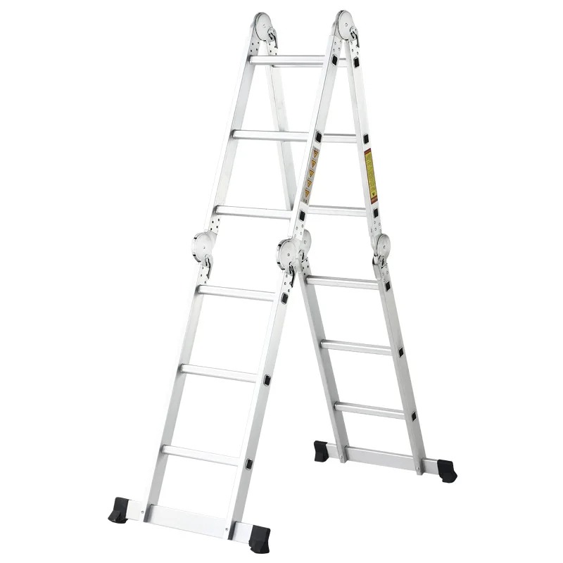 Scala a soppalco telescopica industriale in alluminio a 13 gradini Scale combinate pieghevoli per appartamenti all'aperto Capacità di carico 150 kg