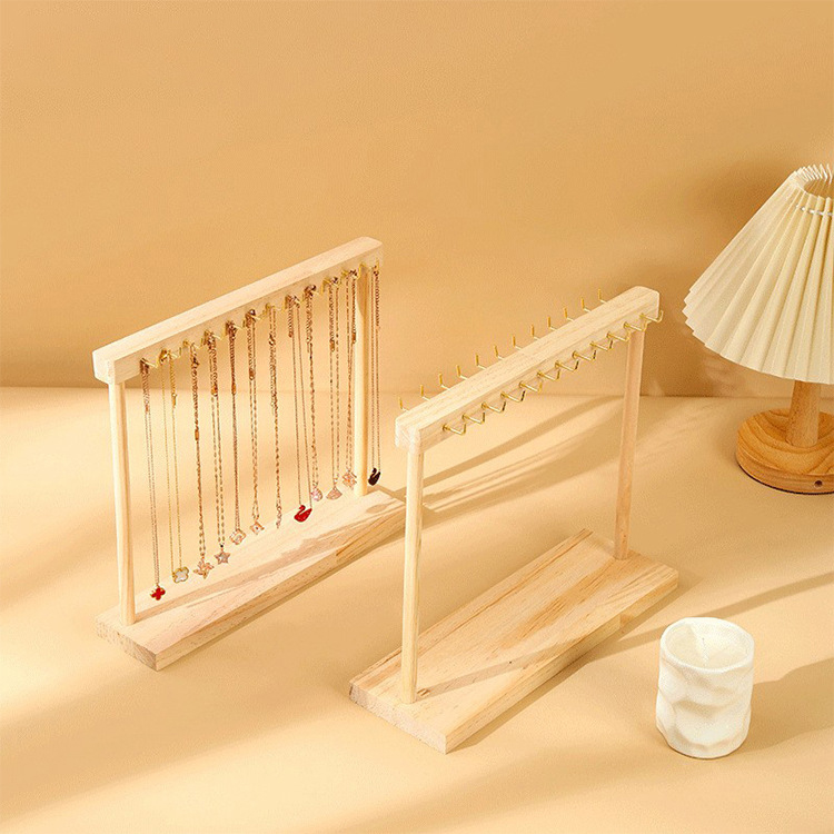 Schmuck Organizer Display Ständer Holz Halskette Hängende Arbeitsplatte Rack für Ketten Ohrringe Armbänder Vitrine Lagerung Rack