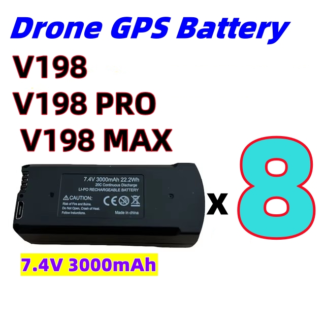 JHD оригинальный 7,4 В 3000 мАч V198 MAX PRO аккумулятор для дрона V198 8K GPS RC Quadcopter V198PRO запасной аккумулятор Запчасти для дрона