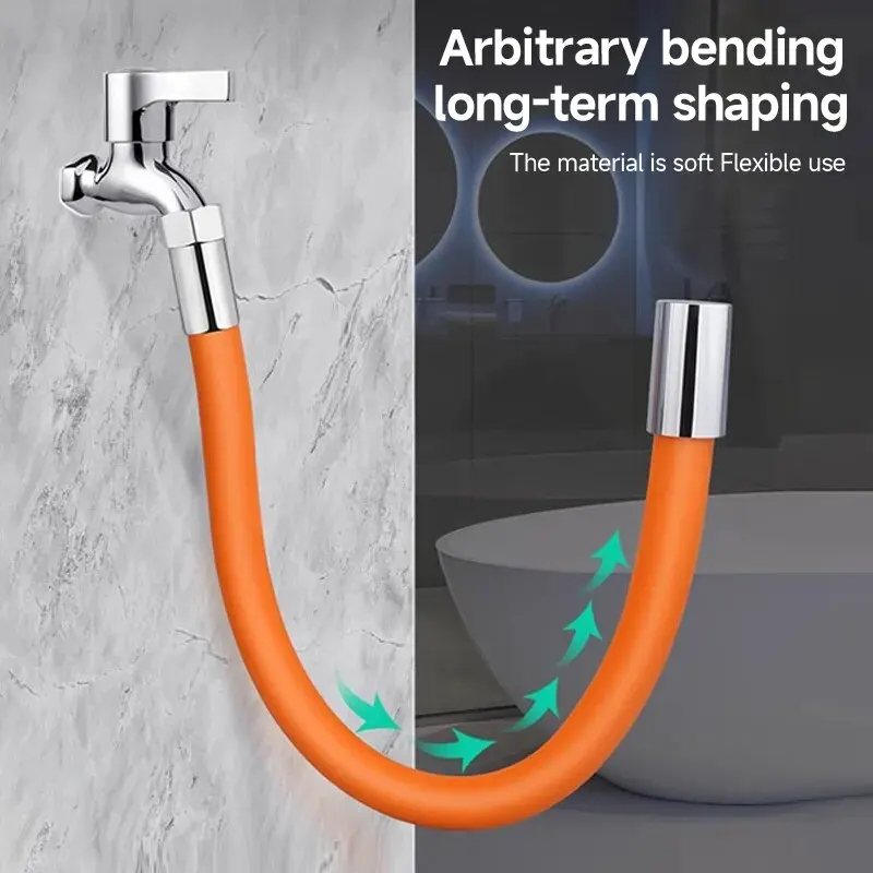 Extensor de grifo Universal para baño, accesorio con rotación de 360 °, 1/2 pulgadas, ajuste de flexión libre, a prueba de salpi