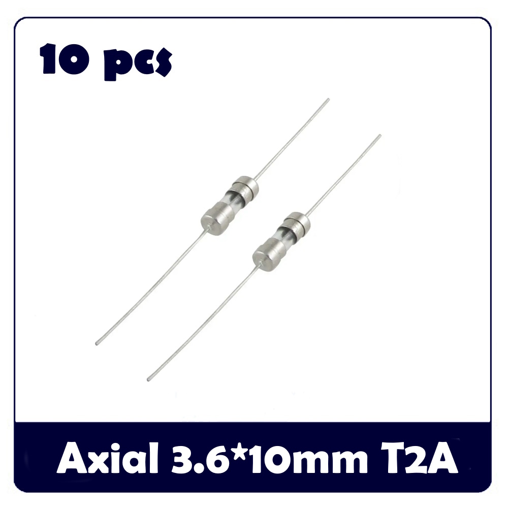 10 PCS 3.6*10mm Axial Lead Glass Fuse Slow Blow 0.5A 1A 1.5A 2A 2.5A 3A 3.15A 4A 5A 6.3A 8A 10A 12A 15A 250V