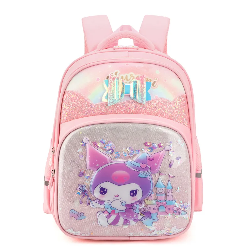 Sanrio Hello Kitty New Student School Bag Girl Cute Cartoon Kulomi Large Capacity Burden Reduction Ridge Backpack