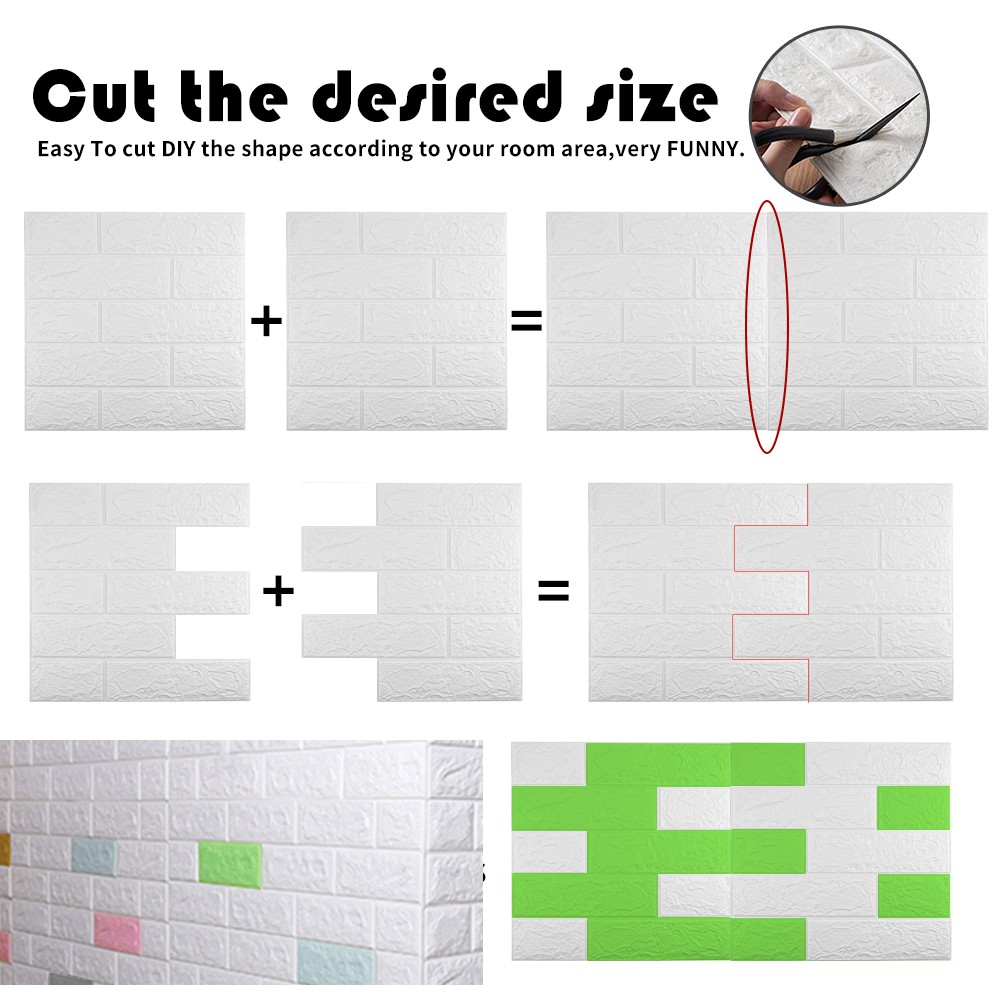 70cm * 1m 3D wzór cegły panele ścienne tapety DIY wodoodporne do salonu sypialnia kuchnia dekoracja ścienna w tle