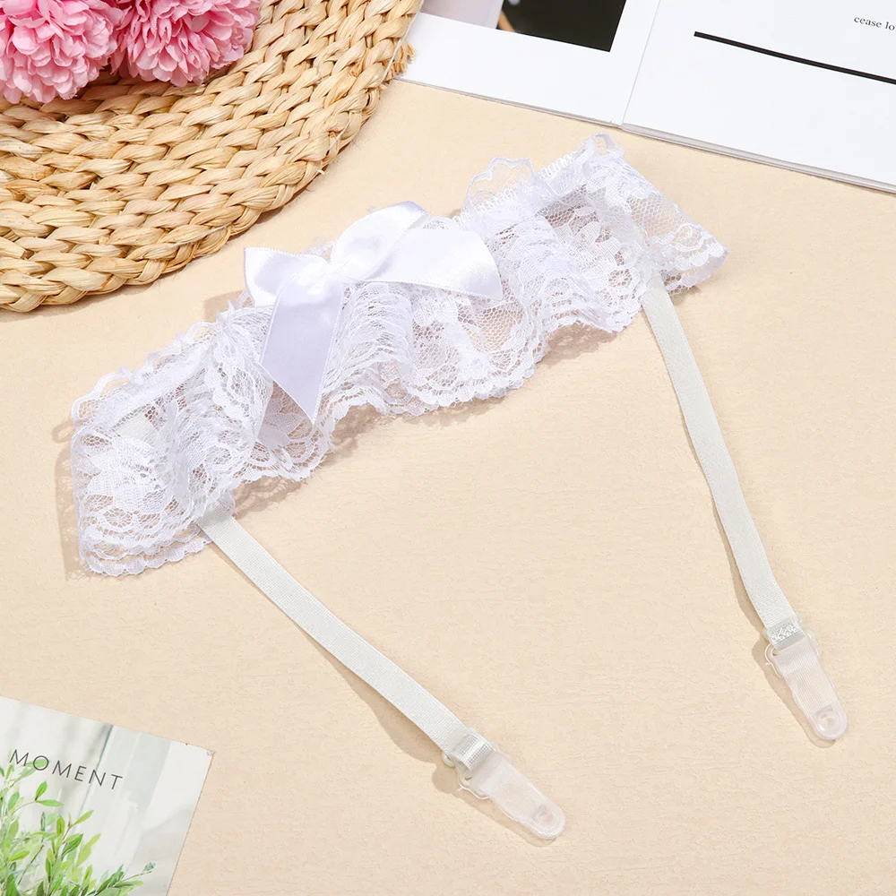 Vrouwen Boog Been Ring Sexy Lingerie Kant Jarretellegordel Strik Been Lus Bruiloft Garters Bruids Cosplay Mode Kous Dij Ring