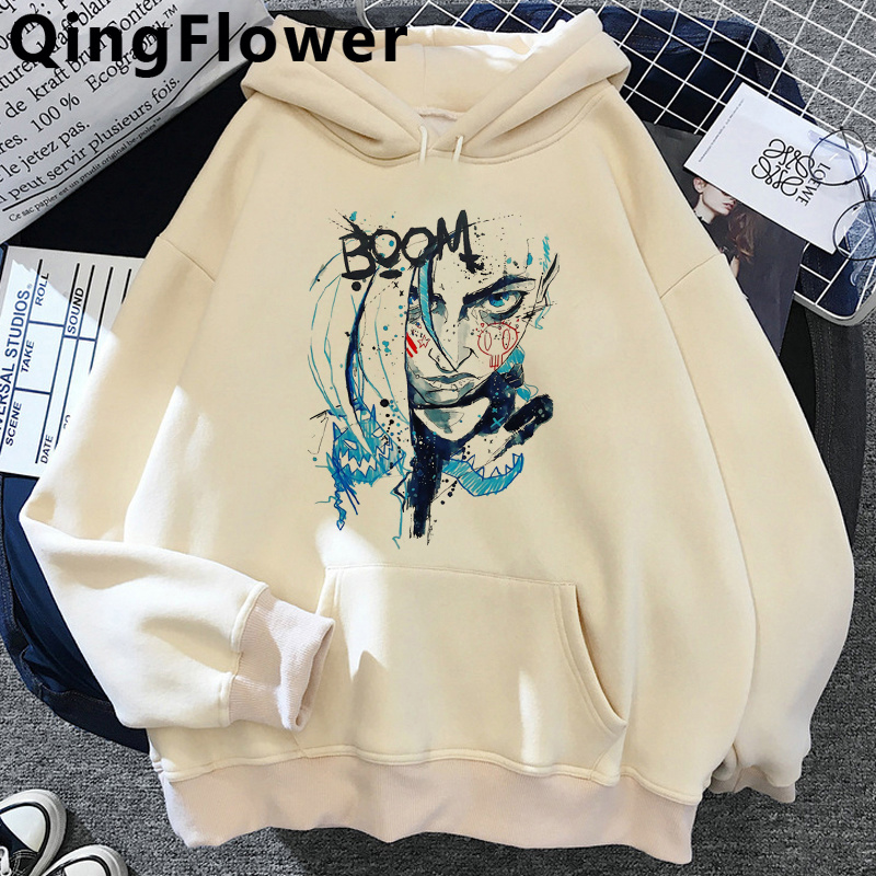 Arcane Jinx 후드 티 남성 오버 사이즈 streetwear 남성 후드 티 스웨터 애니메이션 하라주쿠