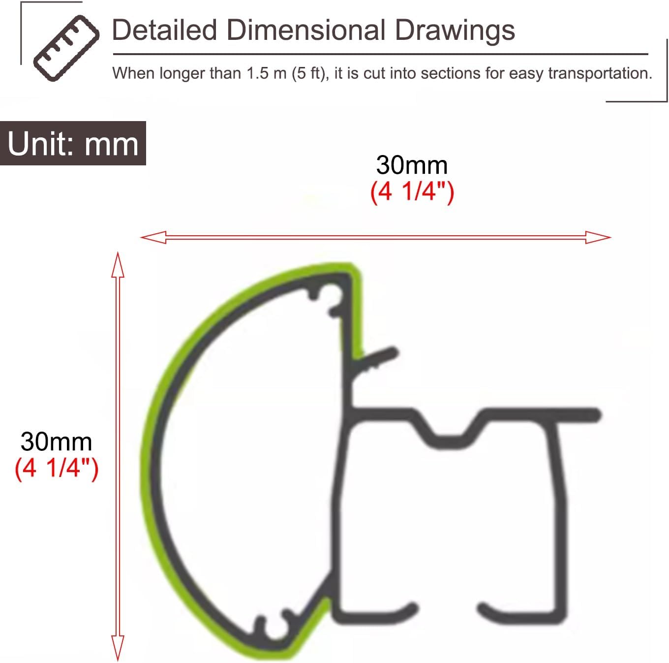 en pared de aleación de aluminio de grano de madera para dormitorio, divisor de habitación, soporte de barra de cortina (beige,