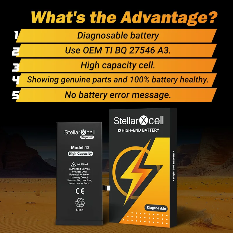 StellarXcell Diagnostic Battery show genuine part no pop up message for iphone 12 13 Pro max 14 Plus 15Pro max 14Pro 12 13mini
