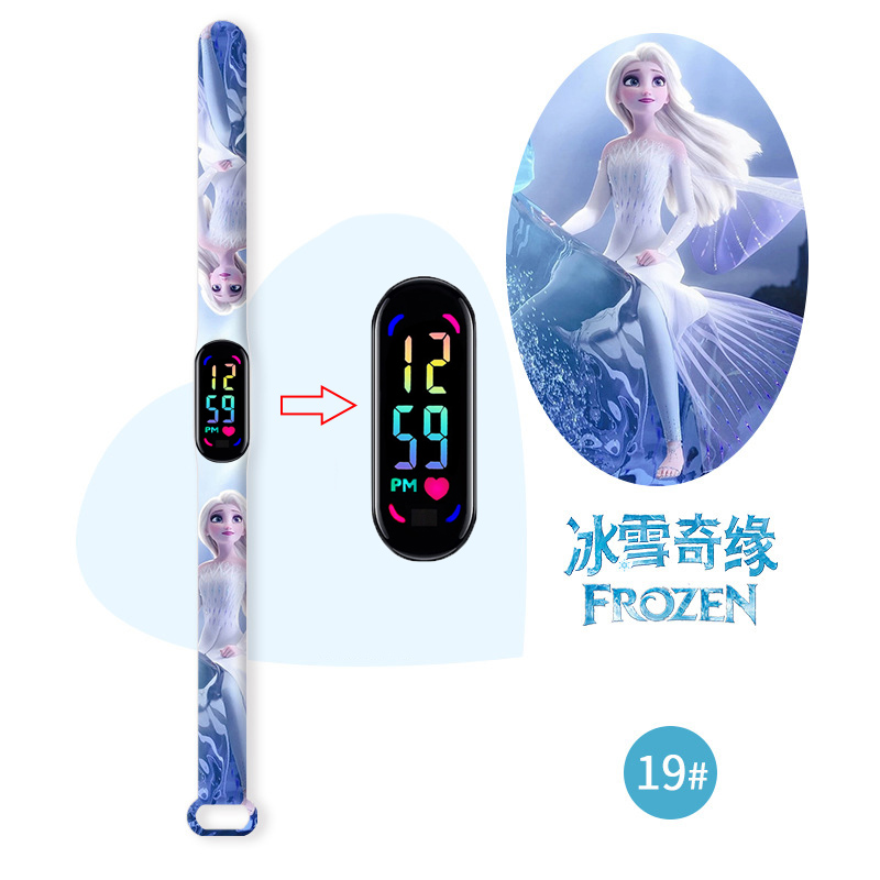 Disney congelado crianças relógios meninas pulseira de silicone luz colorida luminosa crianças relógio de quartzo à prova dwaterproof água reloj infanti