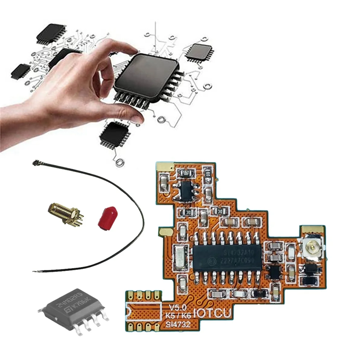 XFDE SI4732 V5.0 FPC Module+2M Chip Kit for Quansheng UV K5 K6 HF Shortwave Full Band Reception/Single Sideband Reception