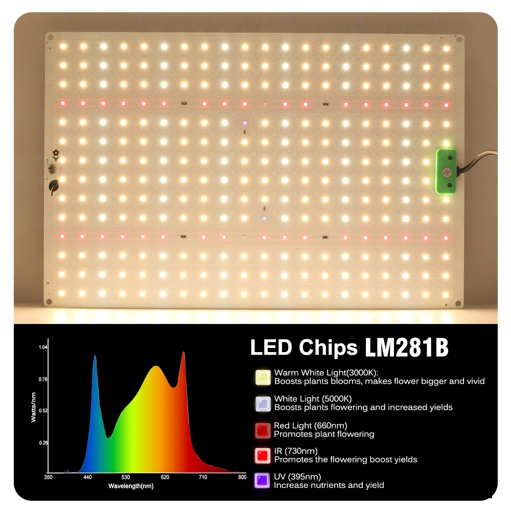 Pełne spektrum oświetlenia LED do uprawy LM281B dioda LED przypominająca słońce kwantowa lampa do uprawy do szklarni hydroponicznej oświetlenie wzrostu roślin