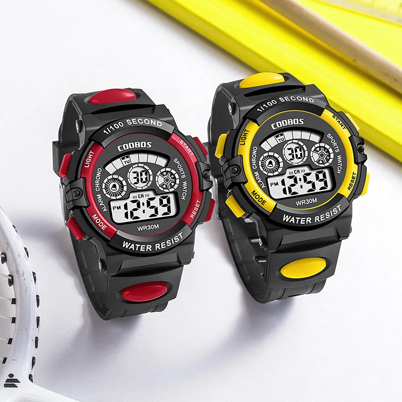 COOBOS Marke Kinder Uhren Led Digital Kinder Uhren Jungen Sport Uhr Student Multifunktionale Armbanduhren relogio infantil