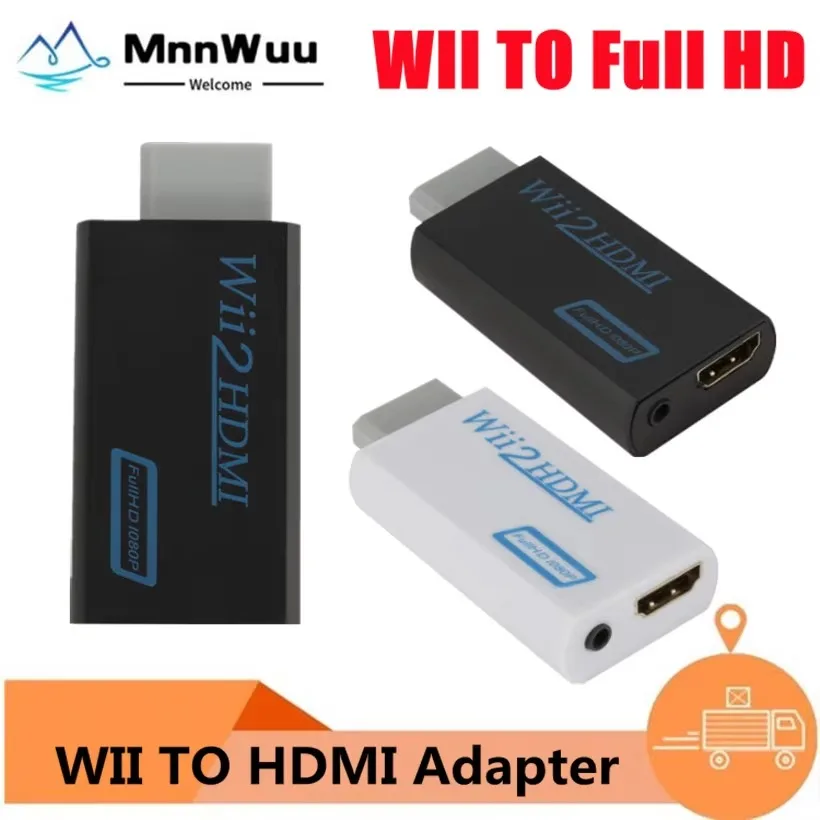 Convertidor WII a HDMI Full HD 1080P WII a HDMI Wii 2 convertidor HDTV adaptador Wii a HDMI Audio de 3,5mm para pantalla de Monitor HDTV de PC
