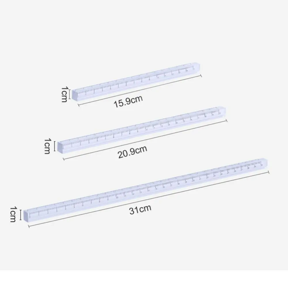 Transparent Straight Ruler High Quality Acrylic 15/20/30CM Scale Ruler Cube Ruler Students Gift