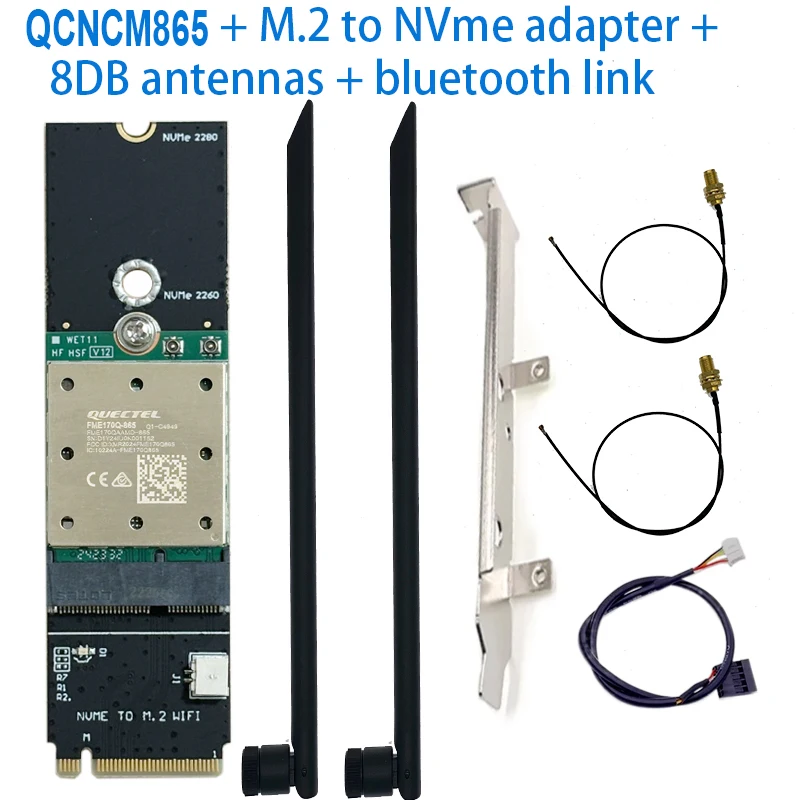 WiFi 7 QCNCM865 Módulo combinado WI-FI 7 BT Bluetooth 5,3 hasta 5,8 Gbps con 4K QAM,Wi-Fi 7, Wi-Fi 6E, Wi-Fi 6 802.11ax
