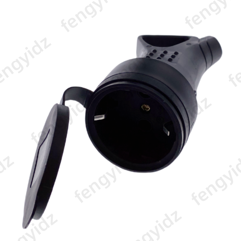 EU Rubber Waterproof Socket Plug Electrial Grounded European Connector With Cover IP54 For DIY Power Cable Cord 16A 250V