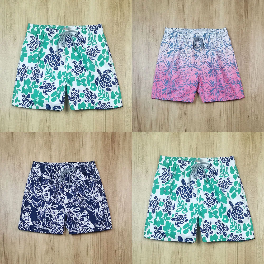 VILEBREQUIN 2024 novos homens de verão praia banho vintage "2012 Flamants Rose" impresso board shorts nadar piscina festa banho surf bermudas sw318