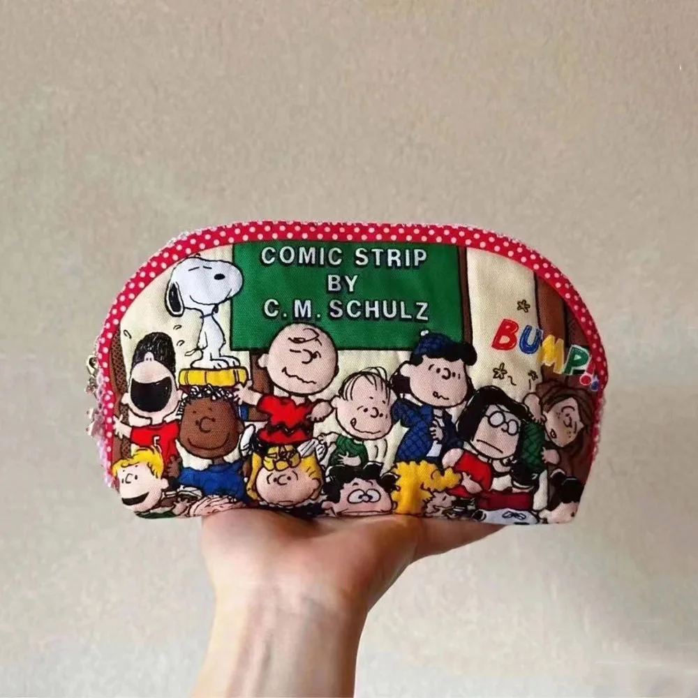 Snoopy bonito dos desenhos animados sacos de lona kawaii anime sacos de armazenamento estudantes lápis caso moda moedas bolsas presentes aniversário para amigos