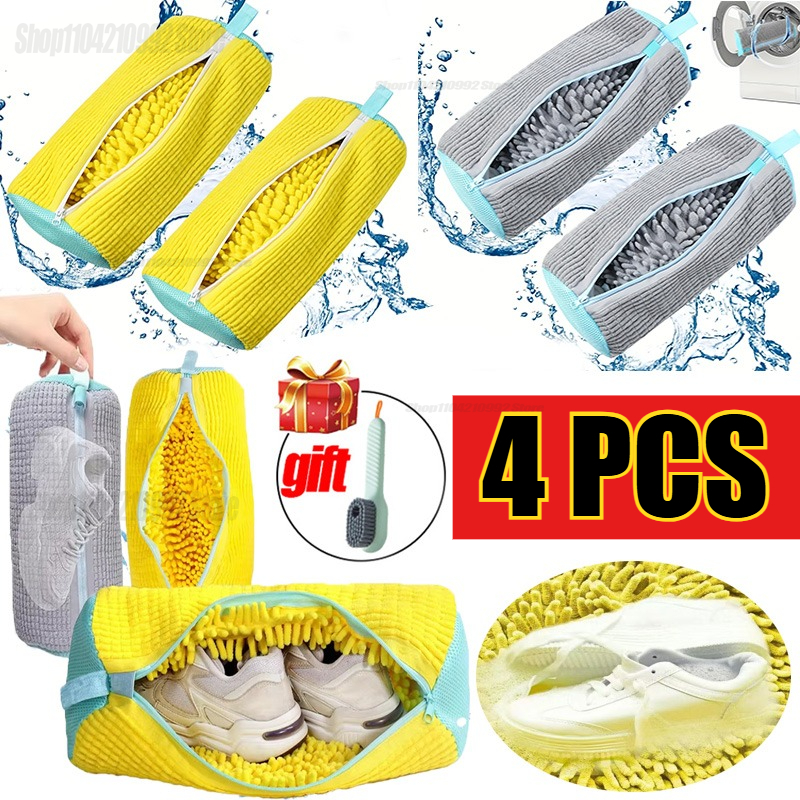 Laundry Bags Shoe Washing Machine Bag-with Zipper Laundry Bag with Rich Fluff Inside, Perfect for Sneakers and Casual Shoes