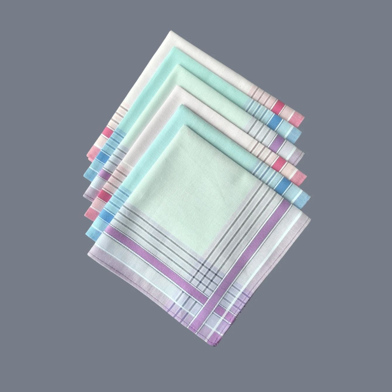 Носовой Платок Из Свежего Хлопка, 29 См, В Полоску, Маленький Размер, Мягкий Впитывающий Модный Аксессуар, Унисекс, Для Взрослых