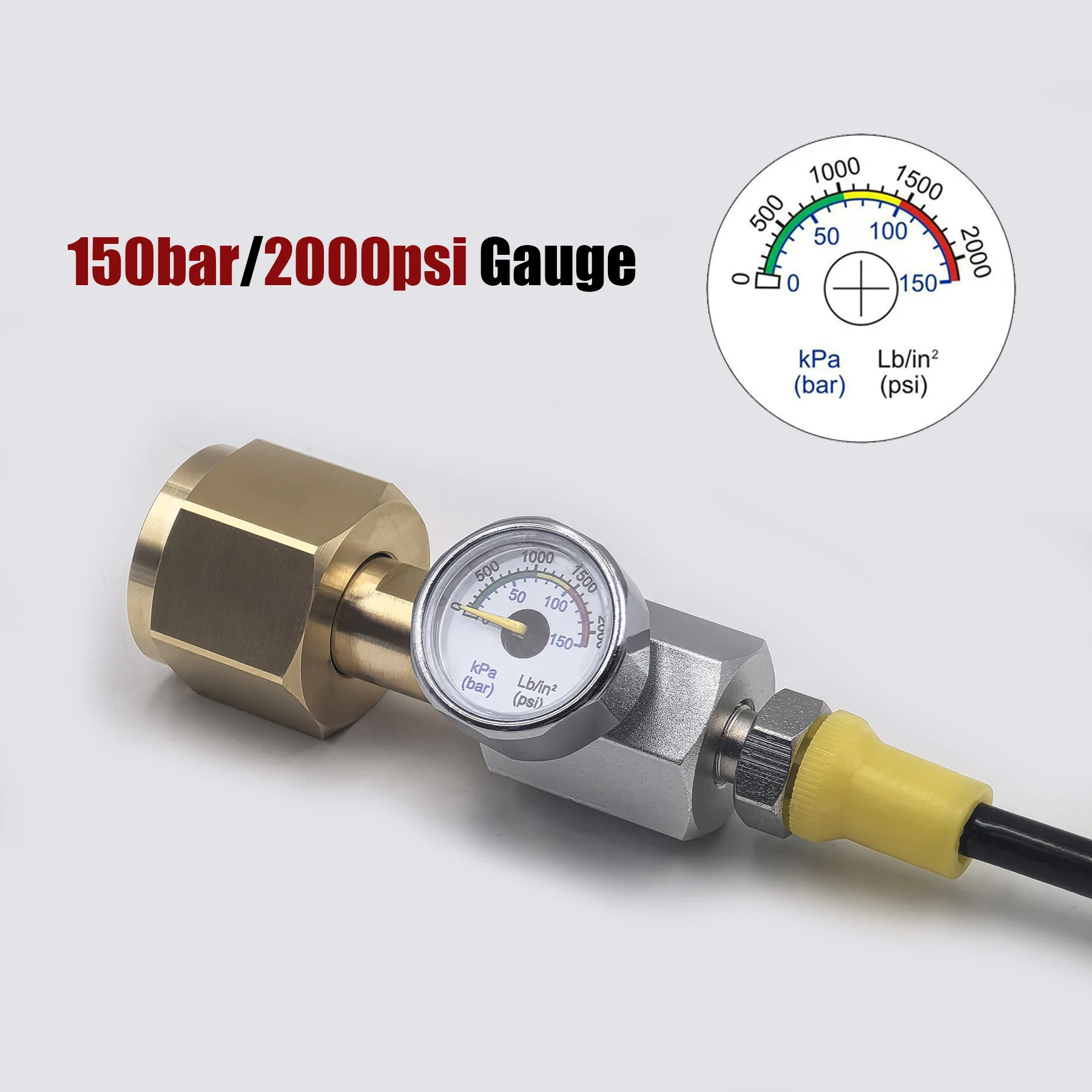 External CO2 Tank Adapter Kit Quick Disconnect Connector W21.8-14 G3/4 CGA320 for Soda Maker Accessories with hose 100inch/2.5M