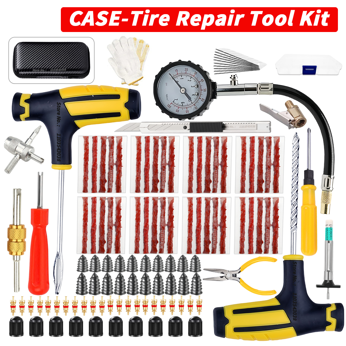 Auto Reifen Reparatur Kit Punktion Stecker Werkzeuge Reifen Punktion Notfall für Universal Reifen Streifen Stiring Kleber Reparatur Tool Kit