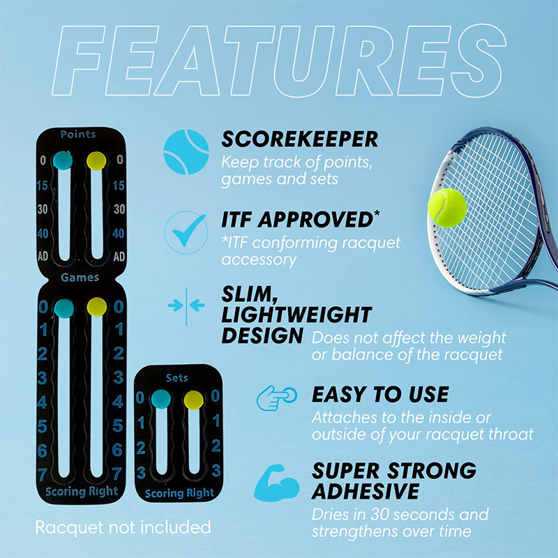 Marcador de tenis portátil para deportes al aire libre, marcador de puntuación de tenis, accesorios para raqueta de tenis derecha, dispositivo de puntuación de pelotas al aire libre