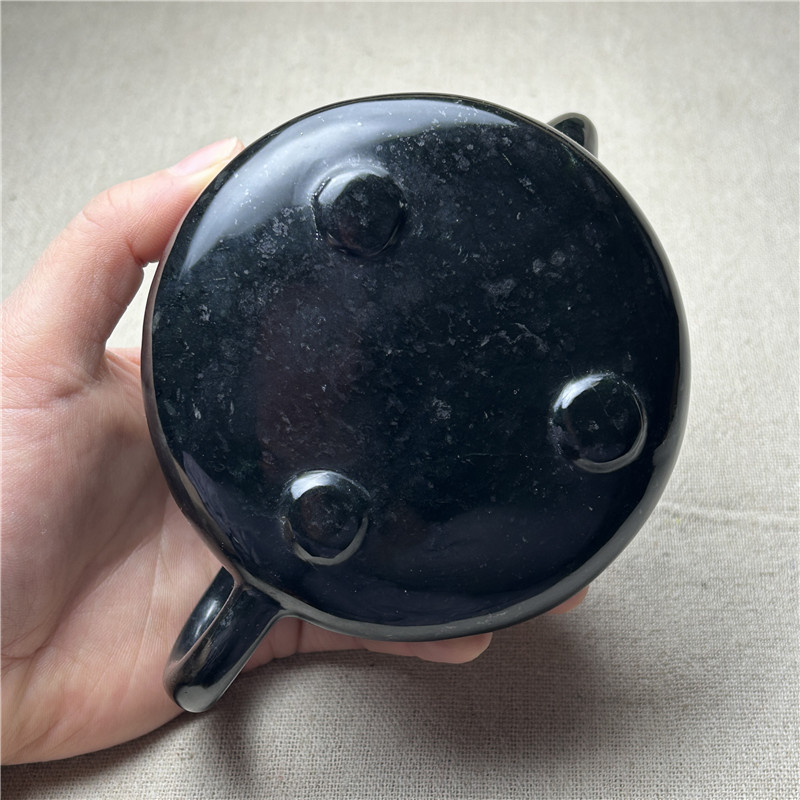 Juego de té de Jade verde oscuro, tetera de Jade, taza de agua de Jade oscuro