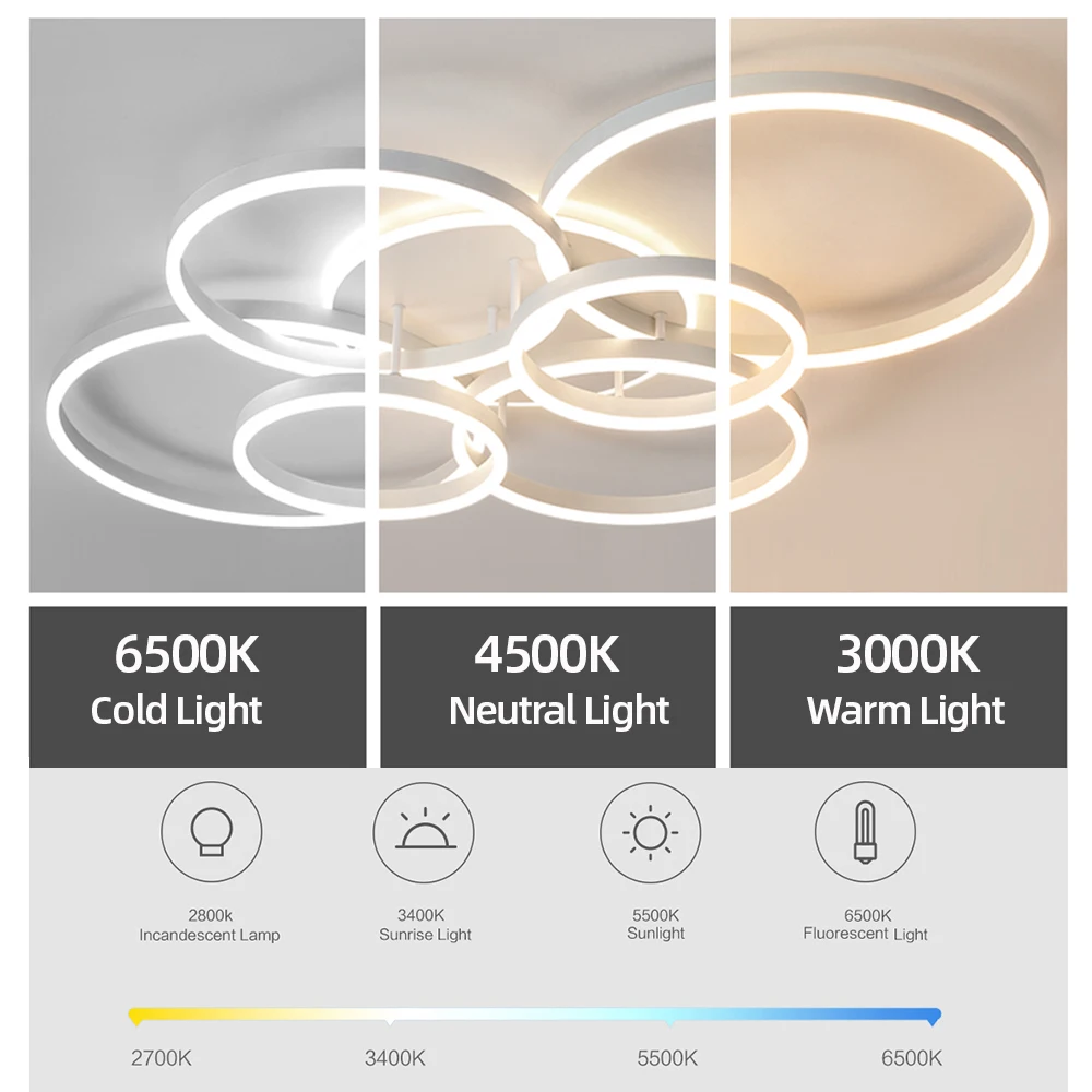 Lámpara de techo LED moderna, iluminación para el hogar, sala de estar, estudio, dormitorio, lámpara de techo regulable, iluminación interior, lámparas de decoración