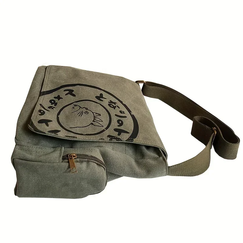 Bolso de hombro de lona para mujer, bolso cruzado de gran capacidad, bolso de mano tipo mensajero de dibujos animados, bolsos