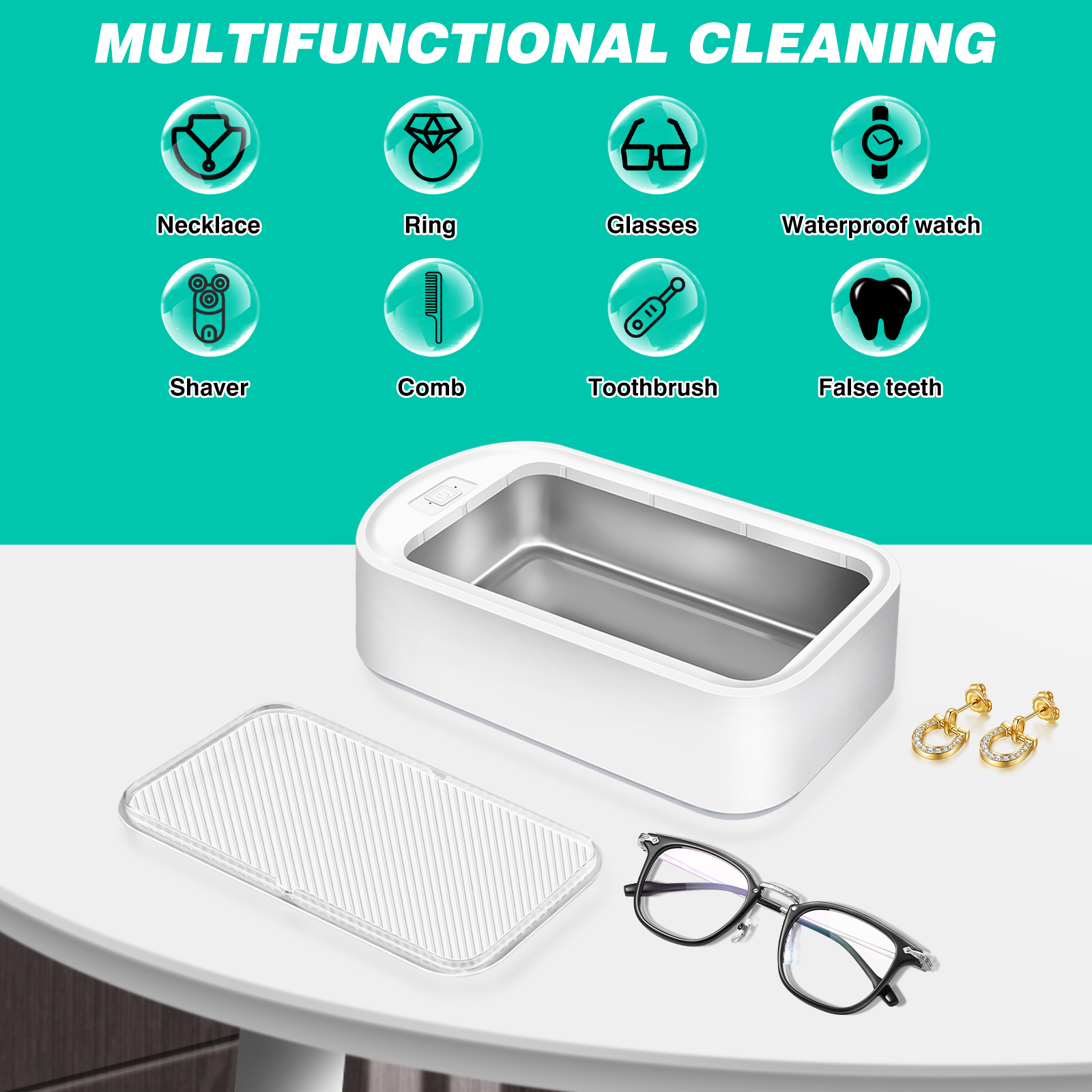 650ML Ultrasonic Cleaning Machine High Frequency Vibration Cleaner Washing Tool Portable Watch Jewelry Glasses Braces Cleaner
