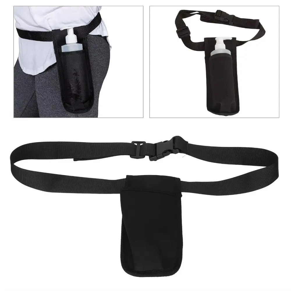 Funda para botella de masaje ajustable, soporte individual/doble, aceite de masaje, cinturón, bolsas de almacenamiento, duradero y portátil