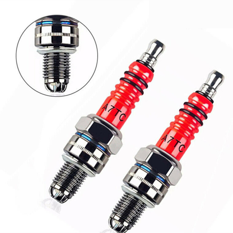 Corrida 3 eletrodo 10mm vela de ignição a7tc se encaixa para gy6 50cc 110cc 125cc 150cc atv scooter dirt bike go kart acessórios da motocicleta
