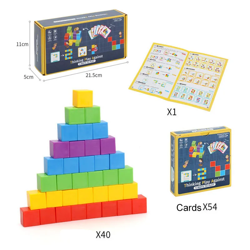 Montessori Magic Block ปริศนาของเล่น Spatial Logical Thinking เกมการฝึกอบรม Rainbow ซ้อนบล็อกคณิตศาสตร์ของเล่นเพื่อการศึกษาเด็ก