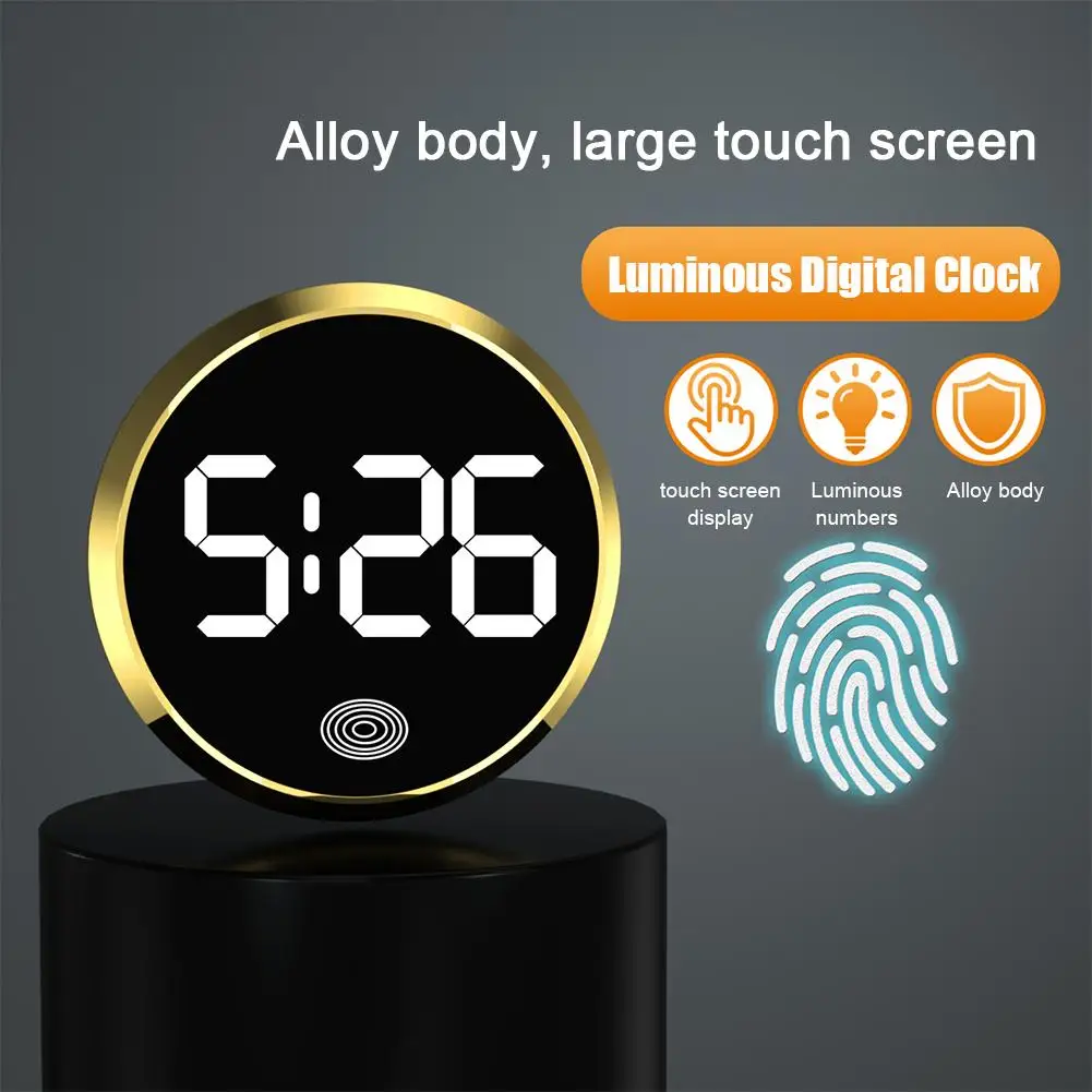Nuevo reloj LED para coche, reloj de cuarzo Digital tipo táctil, Mini relojes digitales luminosos, reloj electrónico de aleación, accesorios internos para coche