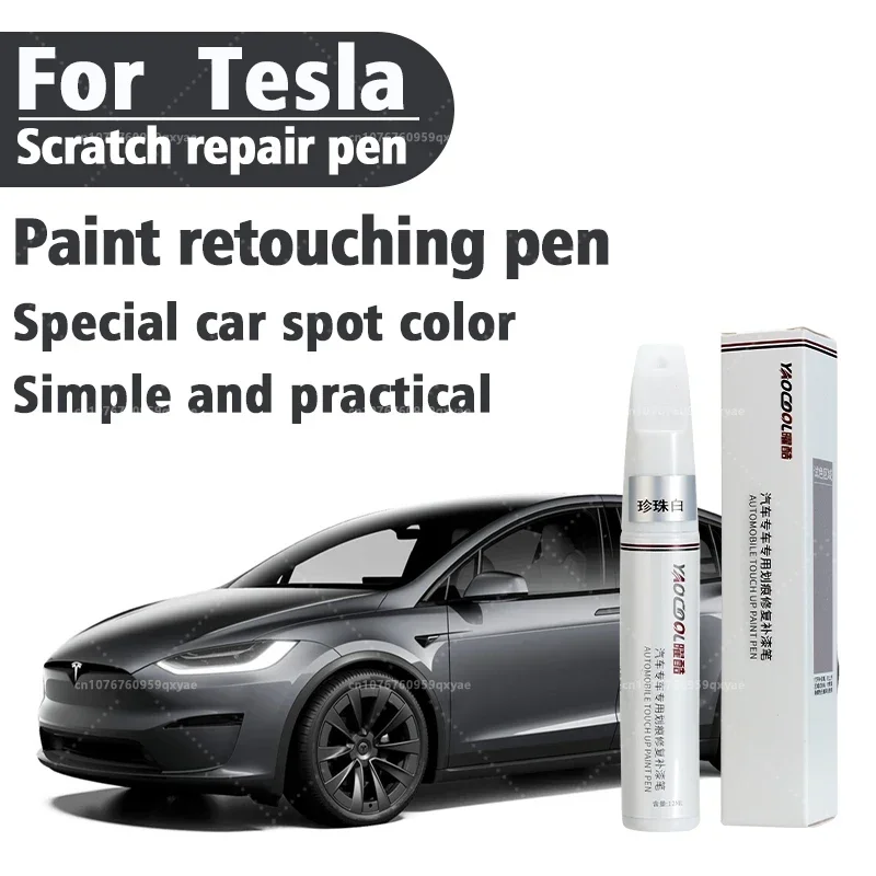 Bolígrafo de reparación de pintura para Tesla Model 3 Y X S, bolígrafo de barniz blanco perla negra, agente de reparación de pintura de rueda Tesla, juego de reparación de pintura